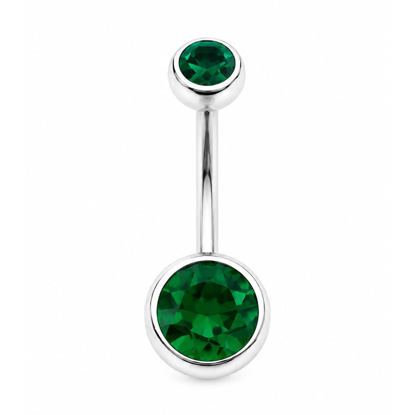 Emerald Green CZ Navel Belly Button Ring