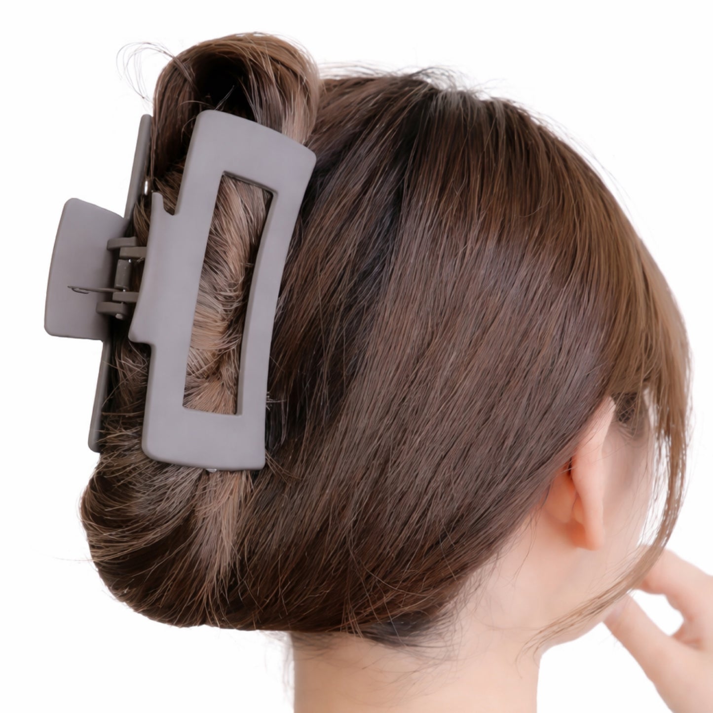 5 Inch Matte Rectangle Claw Clip Set – Brown Black White Hair Clips