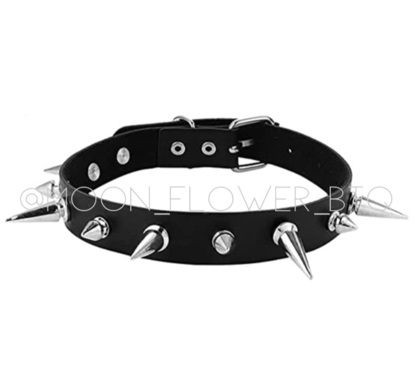 Punk Goth Spiked Choker Necklace