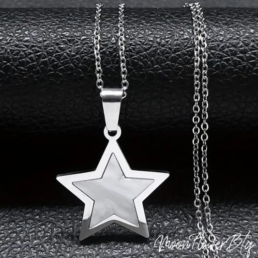 Silver Shell Star Pendant Necklace