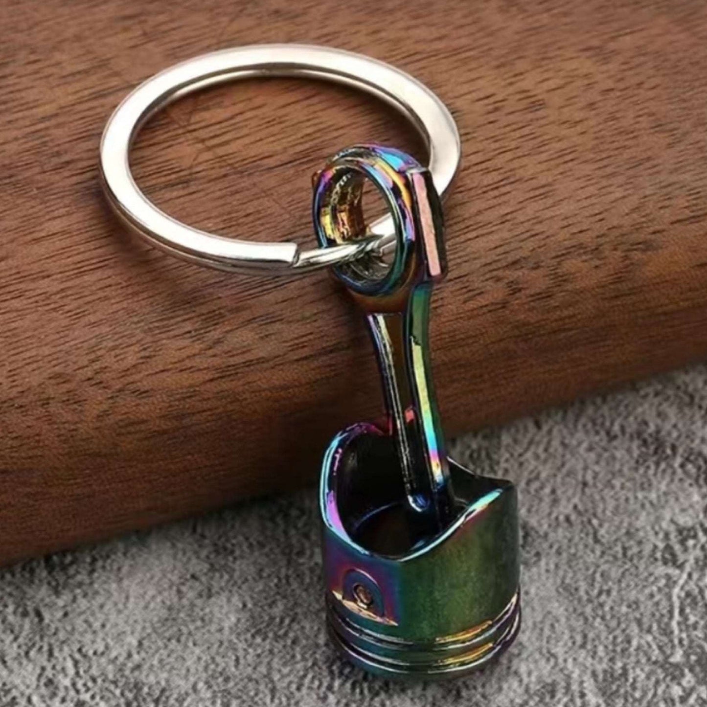 Rainbow Car Engine Piston Keychain