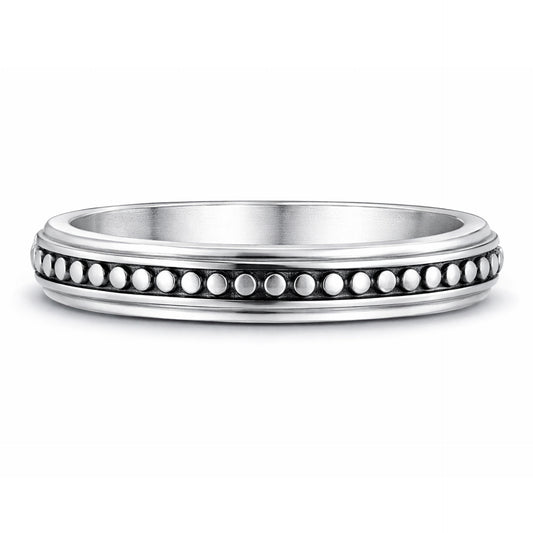 Stainless Steel Spinner Ring – Studded Fidget Band
