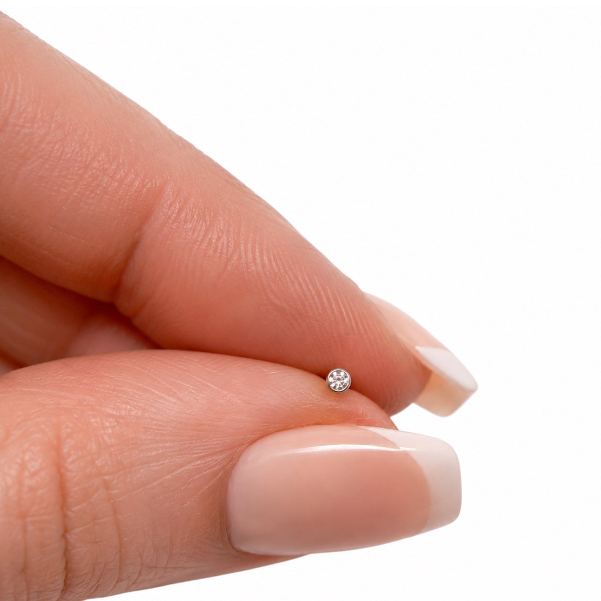 Rainbow Clear CZ Nose Screw