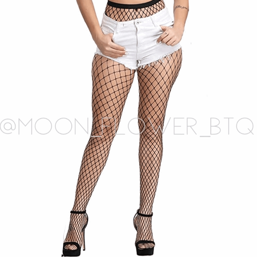 Sexy High Waist Fishnet Stockings Black