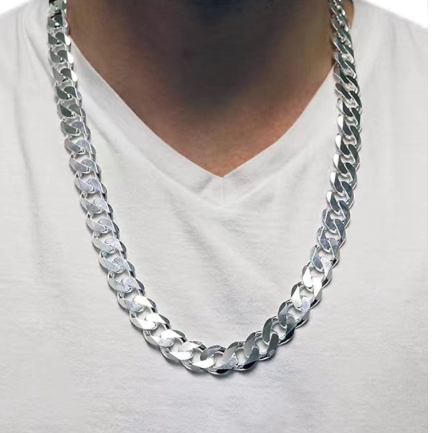 Thick Stainless Steel Curb Chain Necklace