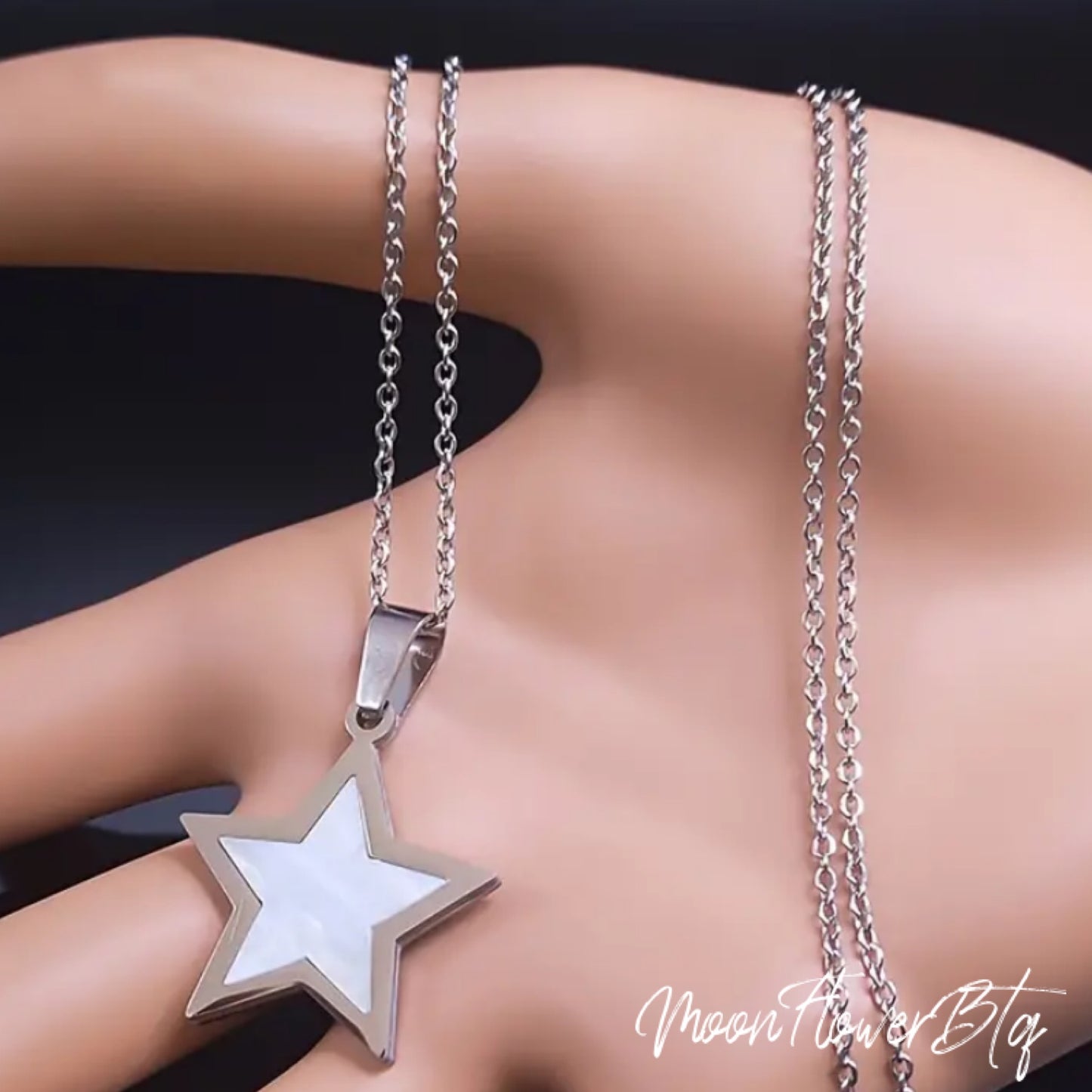 Silver Shell Star Pendant Necklace