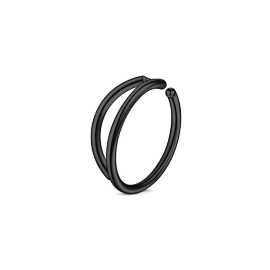 Black Double Fixed Hoop Nose Ring