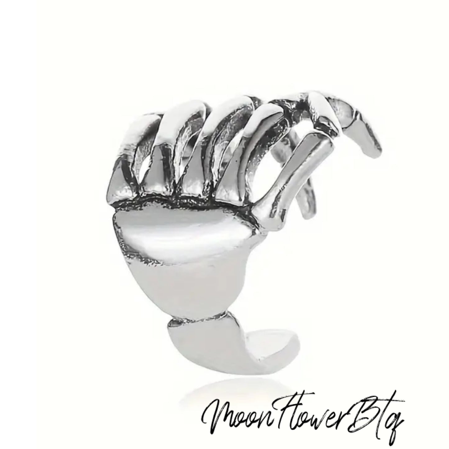 Silver Skeleton Hand Ear Cuff