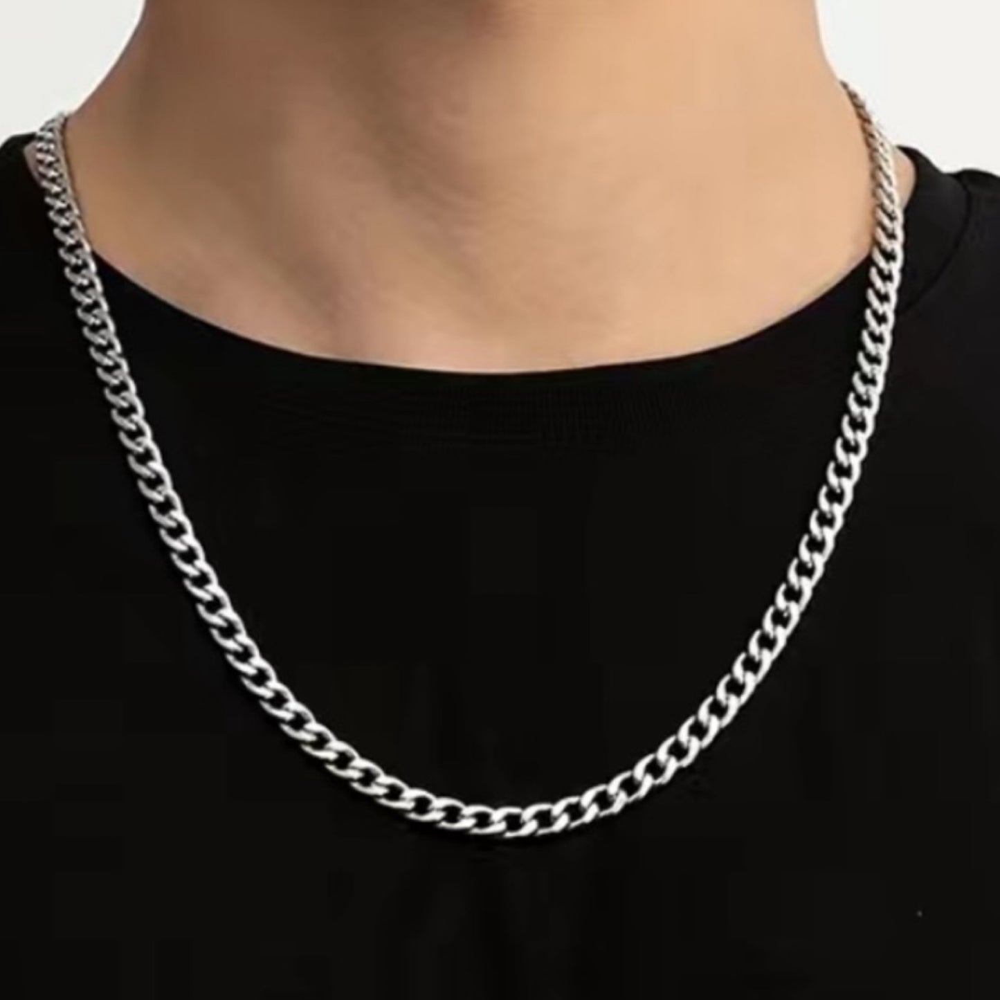 Stainless Steel Curb Chain Necklace