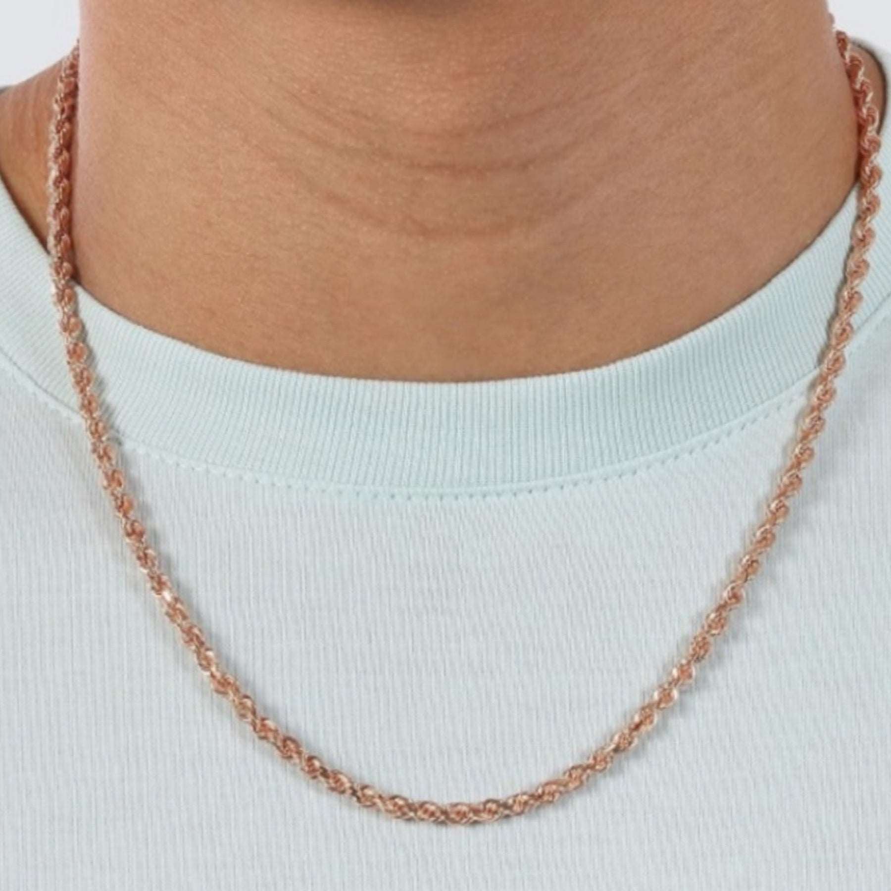 Rose Gold Rope Chain Style Necklace