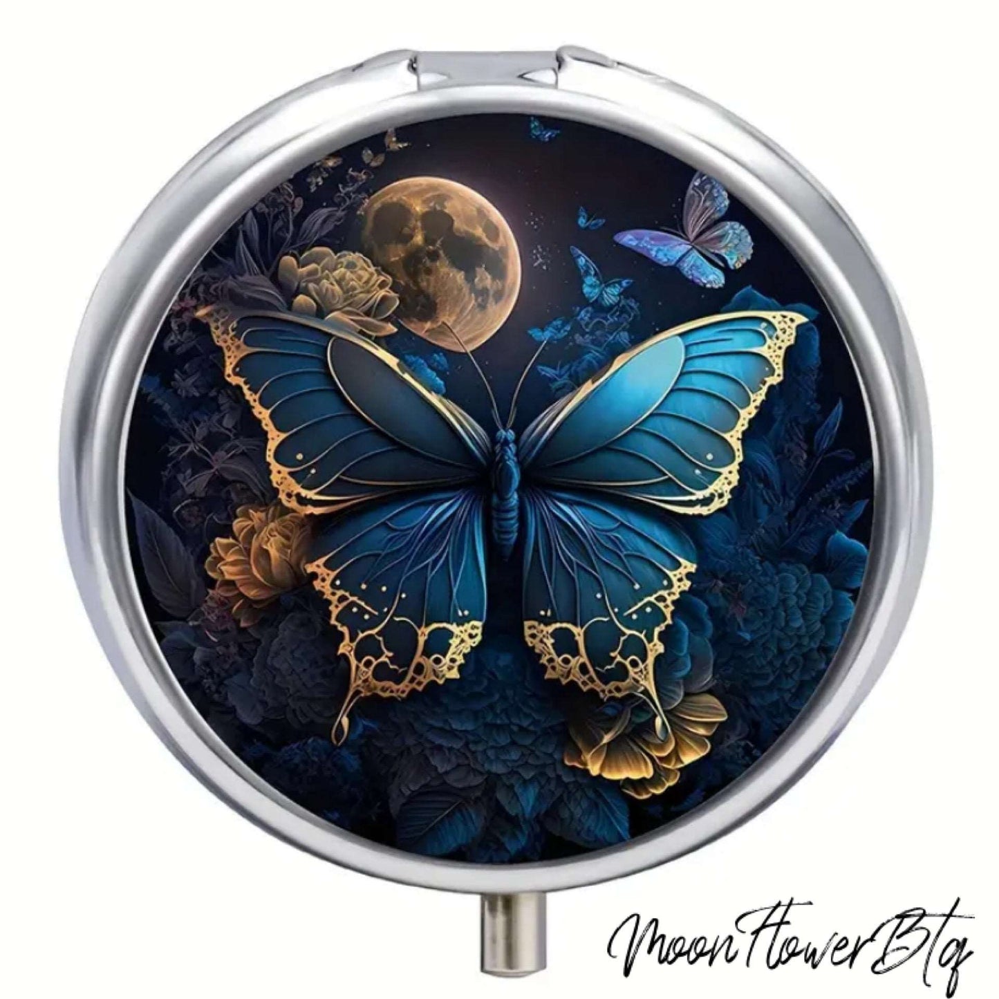 Dark Butterfly Pill Case Travel Container