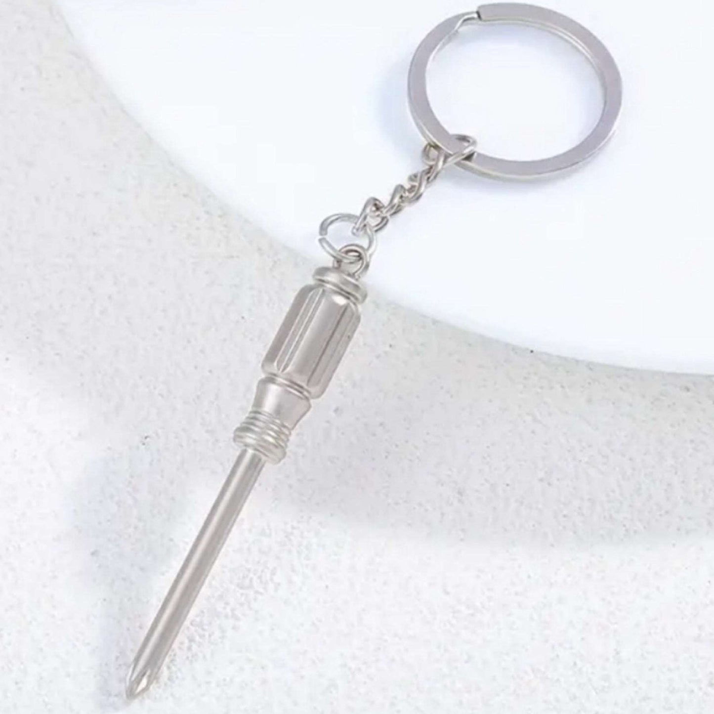 Silver Metal Screwdriver Keychain