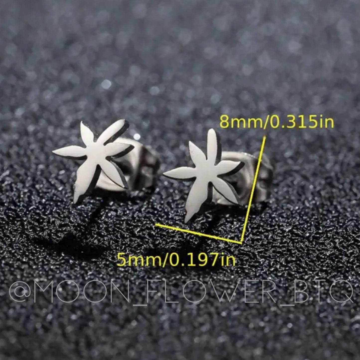 Tiny Silver Leaf Stud Earrings