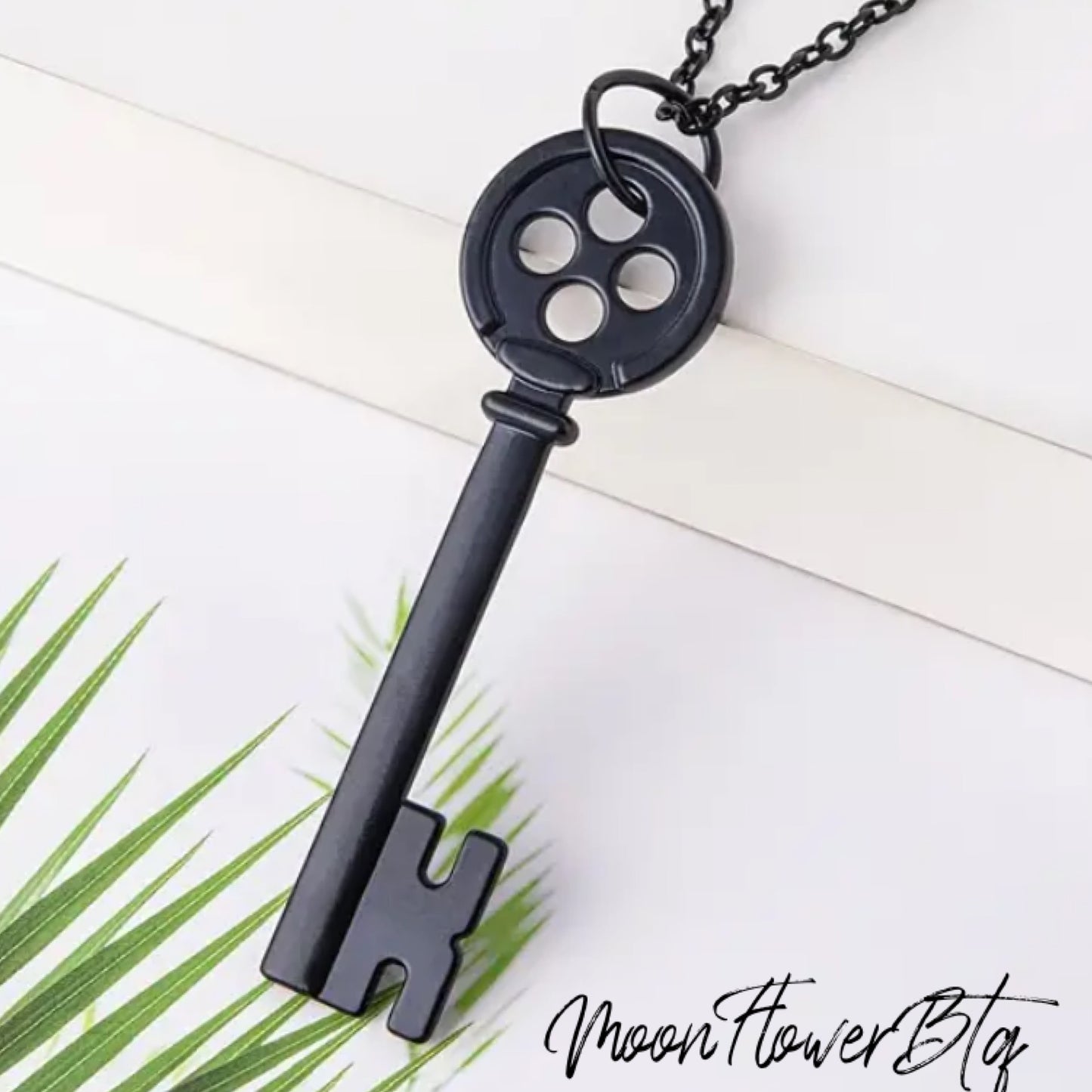 Black Key Pendant Necklace