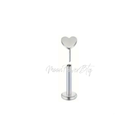 Tiny Silver Heart Flat Back Stud
