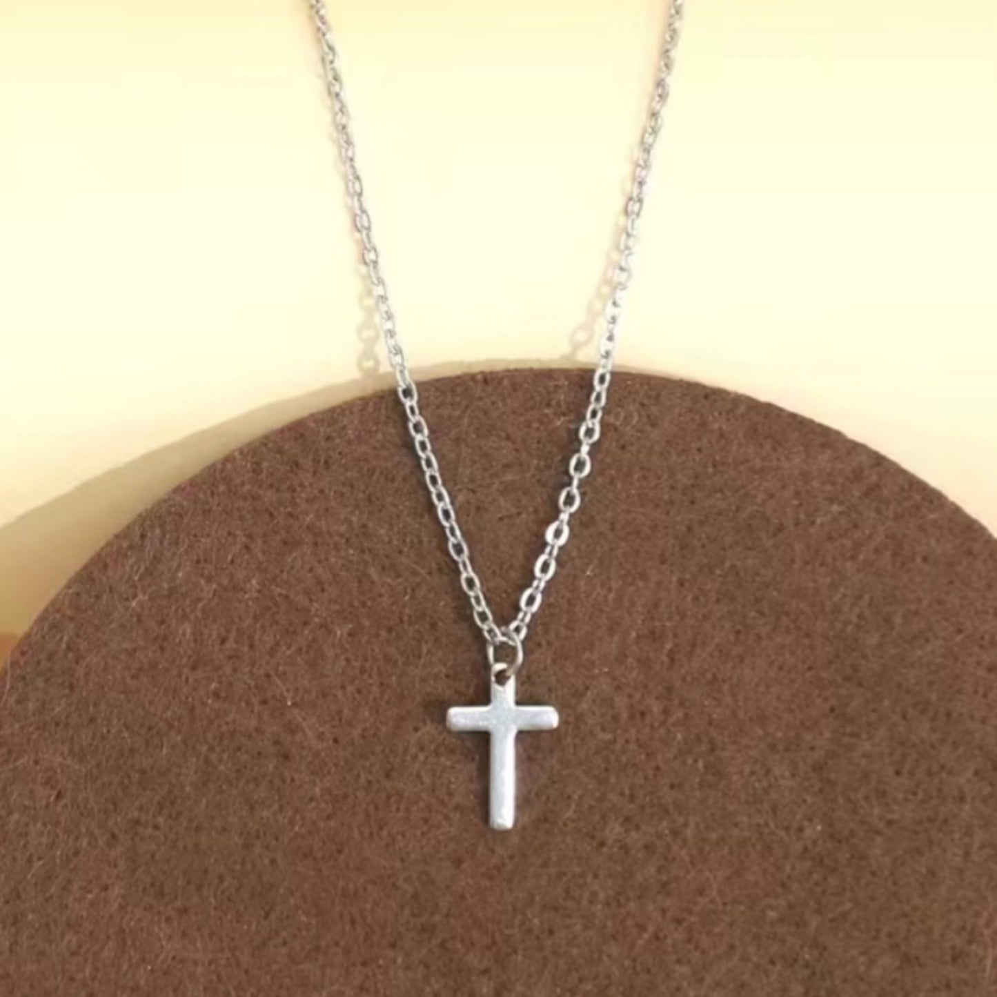 Tiny Simple Minimalist Silver Cross Necklace