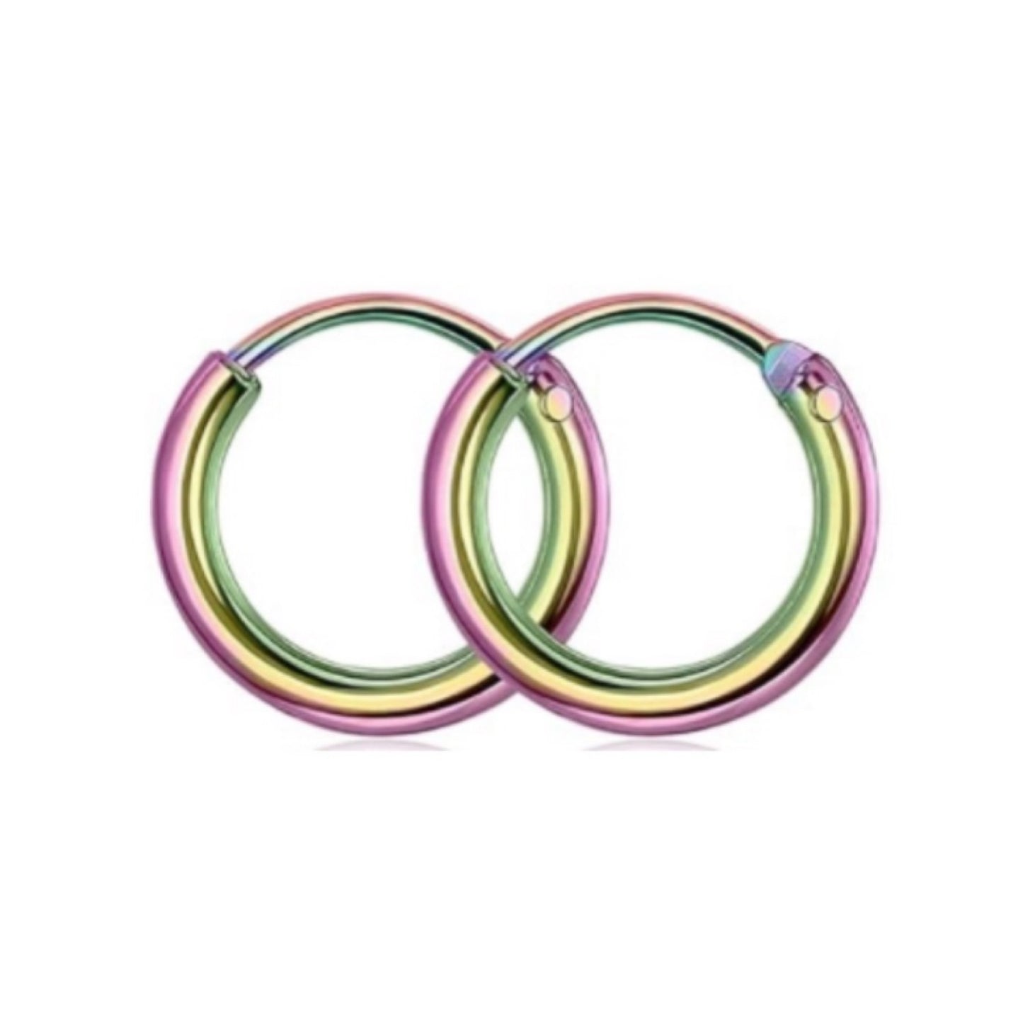 Rainbow Huggie Hoop Earrings