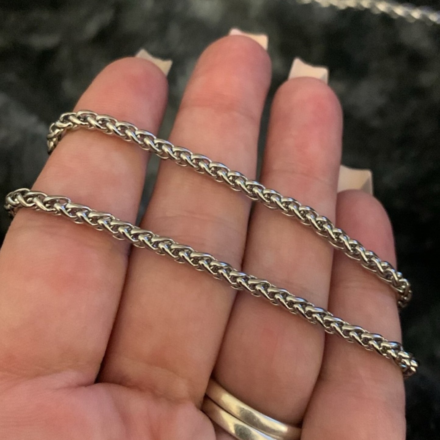 Stainless Steel Keel Wheat Chain Necklace