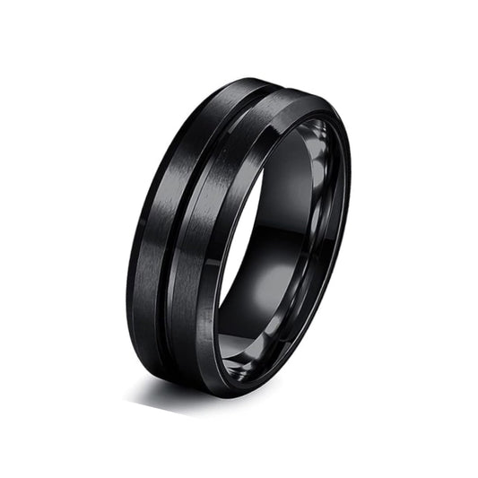 Black Stainless Steel Anxiety Fidget Spinner Ring