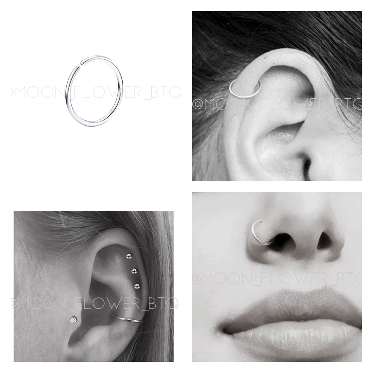 Silver Fixed Hoop Nose Ring