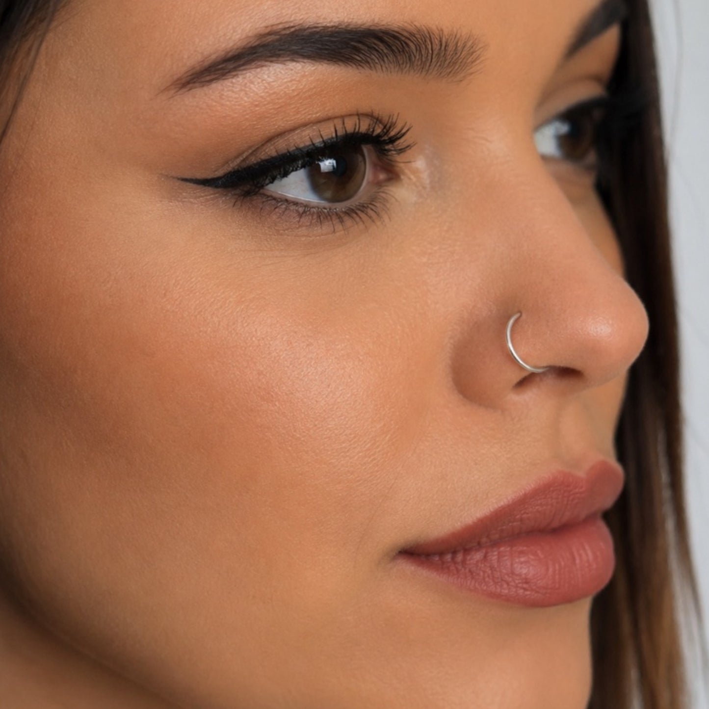 Silver Fixed Hoop Nose Ring