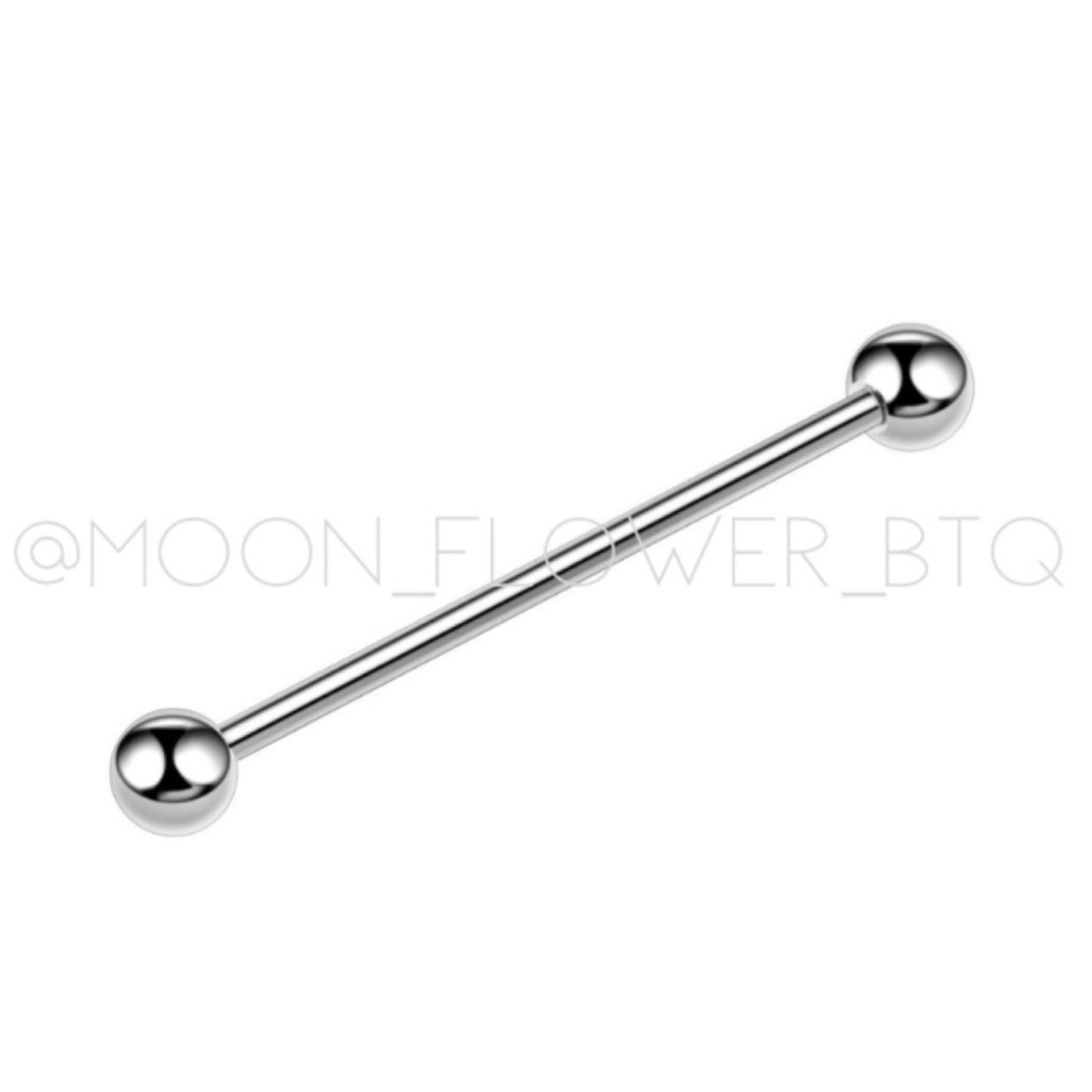 Silver Industrial Barbell Earring