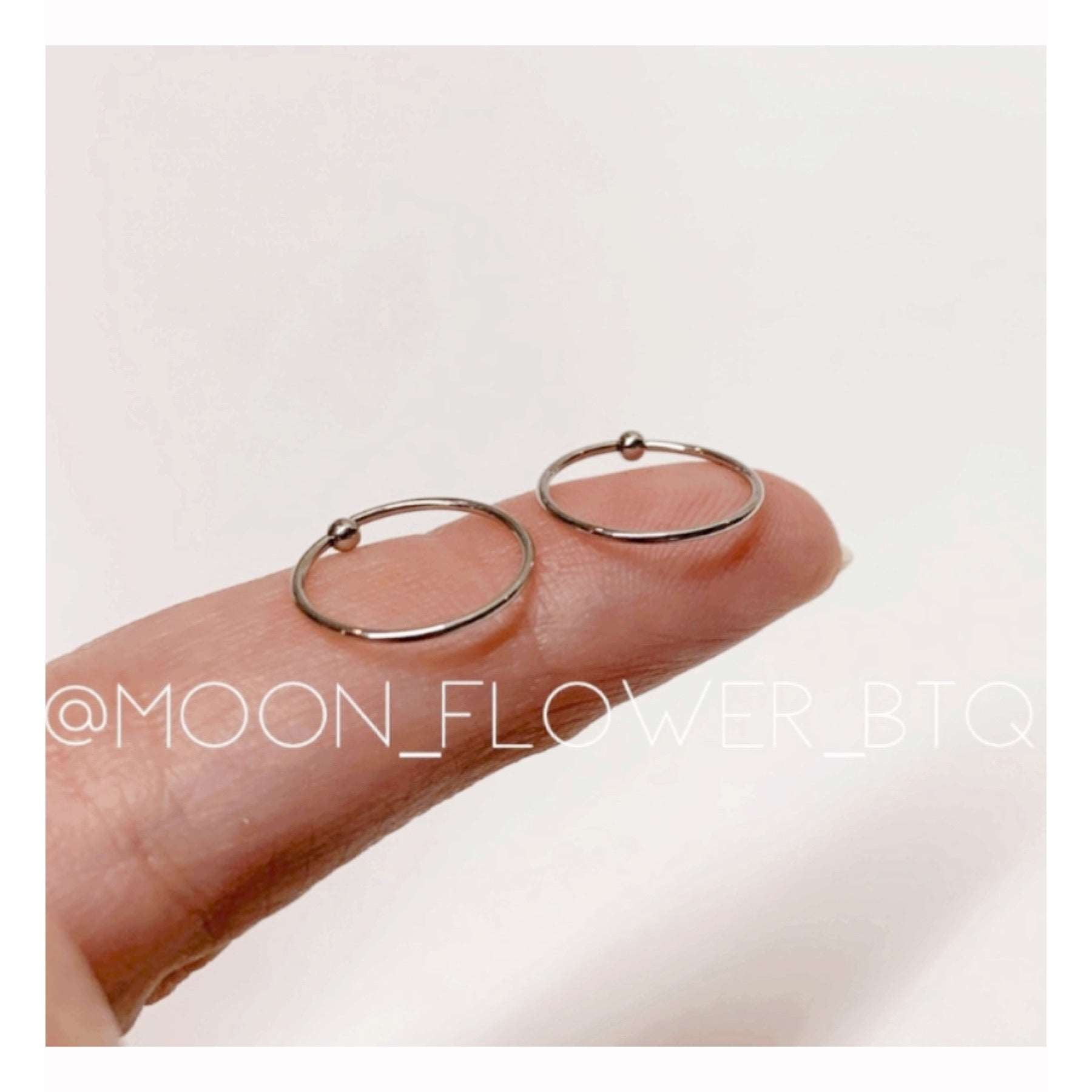 Small Fixed Ball Hoop Earrings 12mm