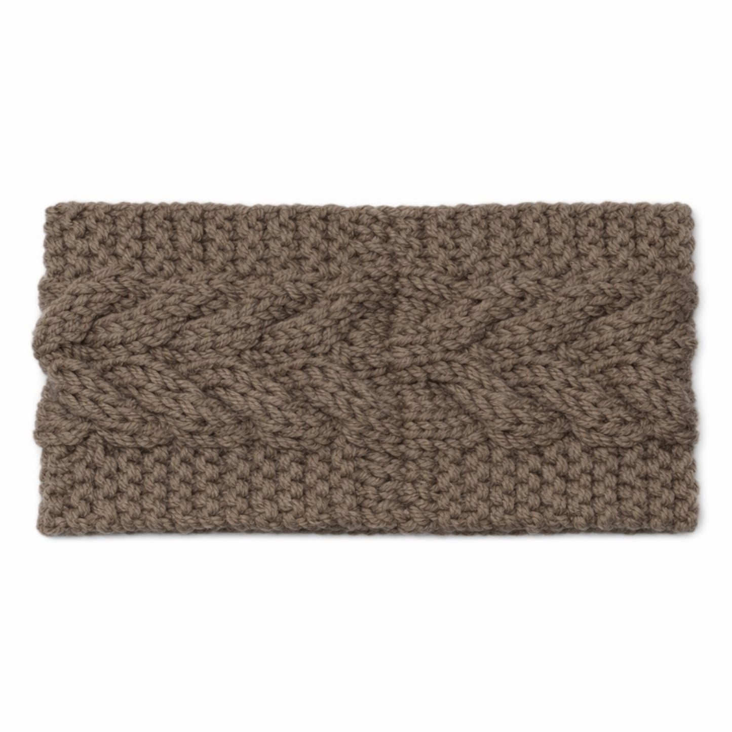Tan Cable Knit Headband Ear Warmer – Turban Twist Winter Headwrap