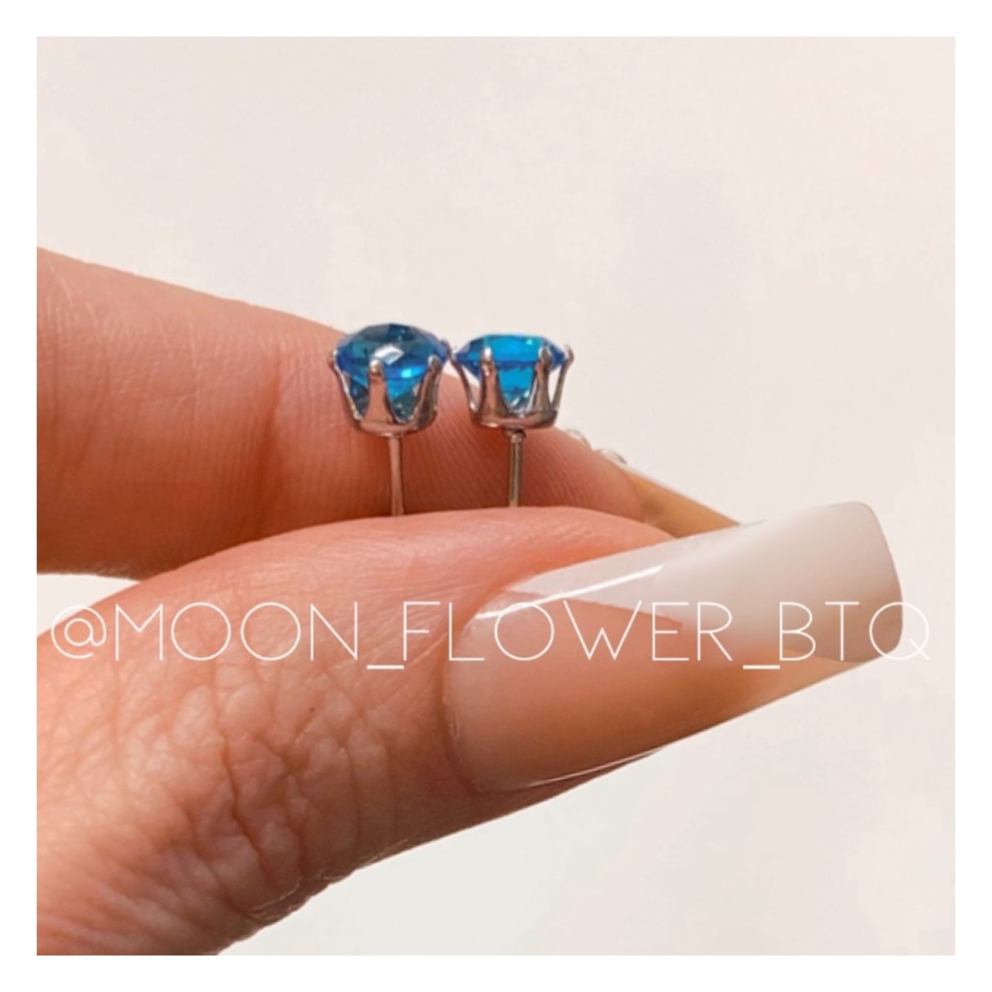 Turquoise CZ Stud Earrings