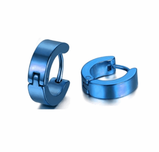 Blue Huggie Hoop Earrings