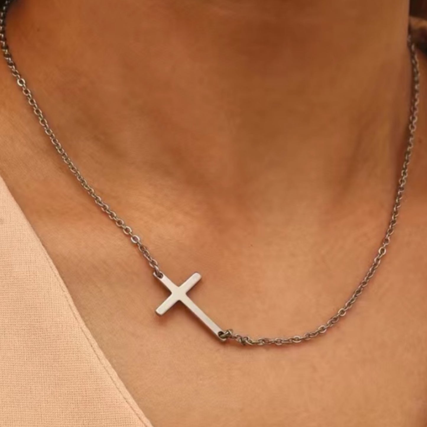 Simple Minimalist Gold Cross Necklace