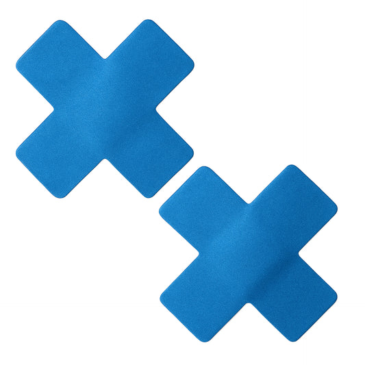 Blue X Shaped Breast Petal Pasties