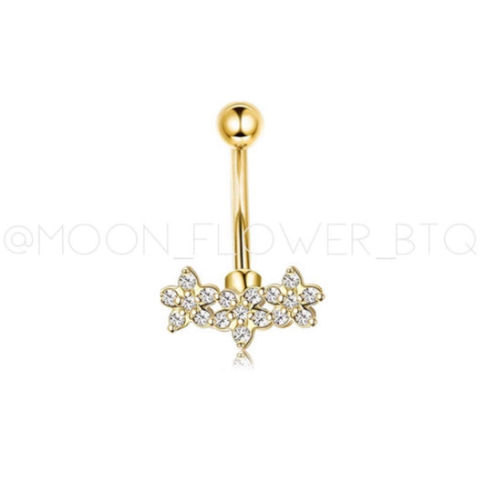 Gold CZ Flower Cartilage Earring