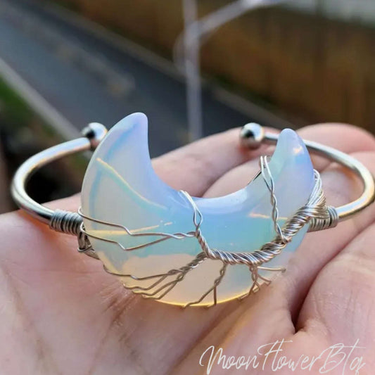 Moonstone Balancing Amulet Bangle Bracelet