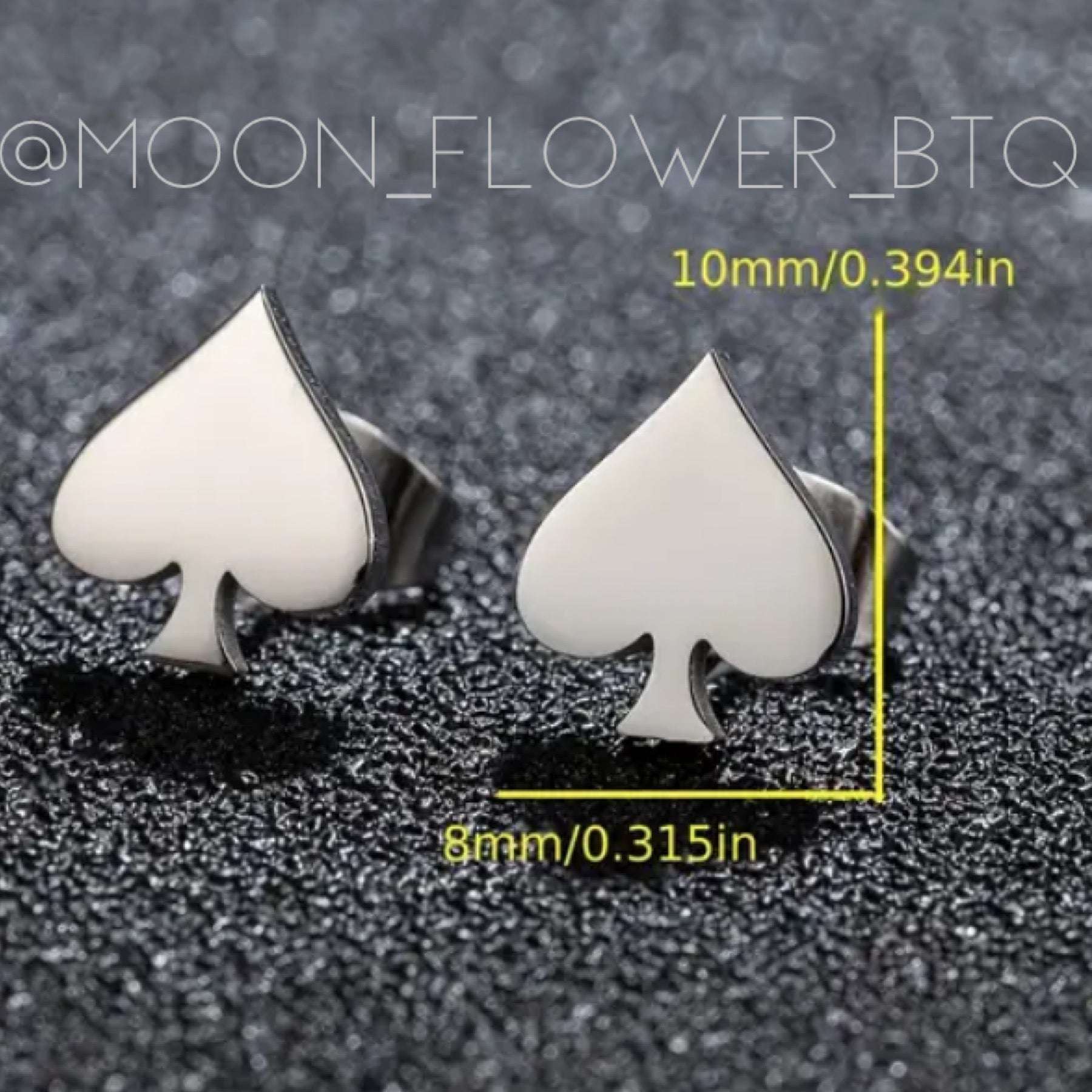 Tiny Rose Gold Poker Spade Stud Earrings