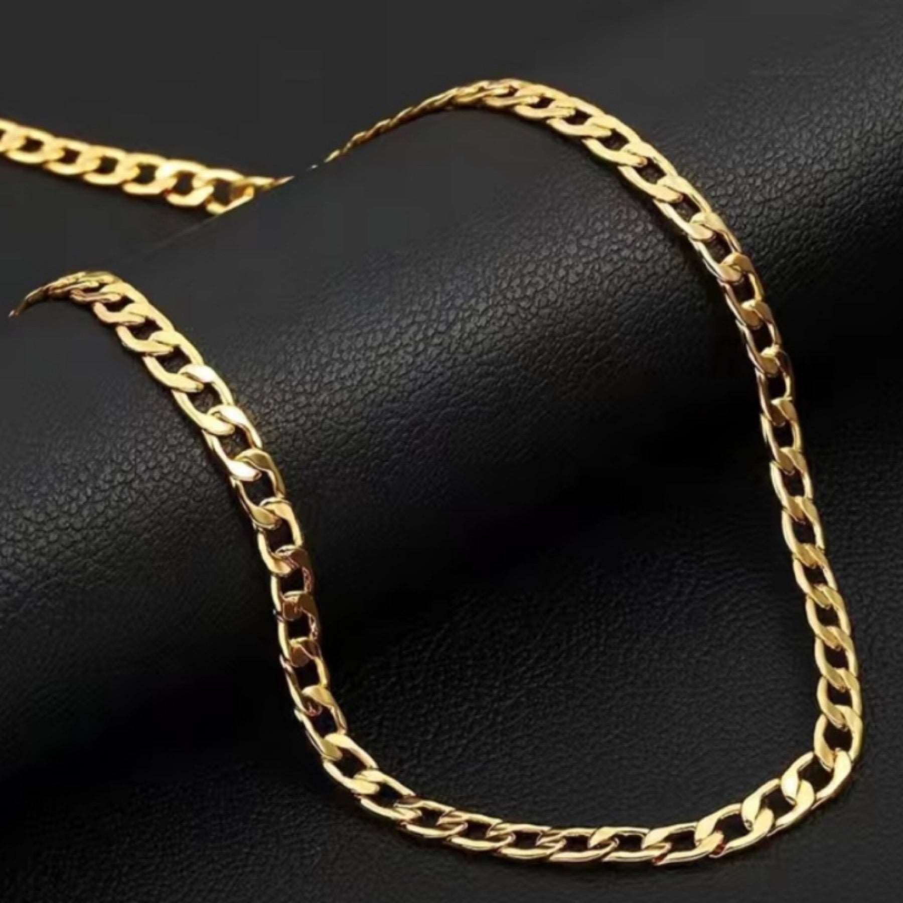 Gold Stainless Steel Curb Chain Necklace