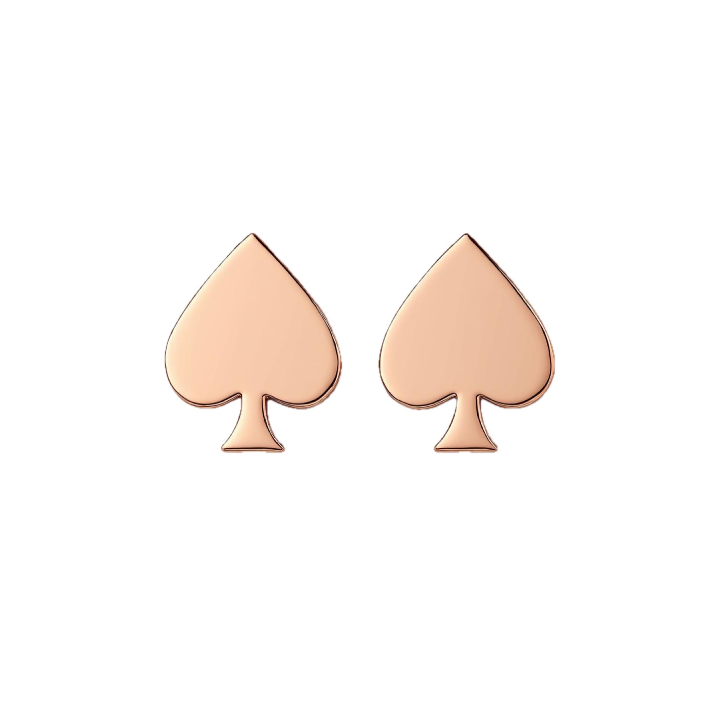 Tiny Rose Gold Poker Spade Stud Earrings