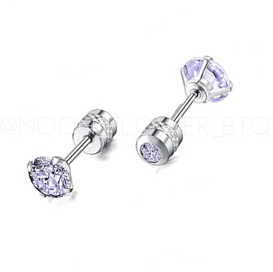 Light Purple CZ Double Ended Cartilage Earrings