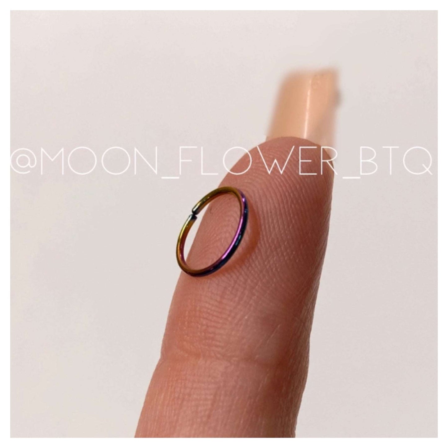 Tiny Rainbow Fixed Hoop Nose Ring