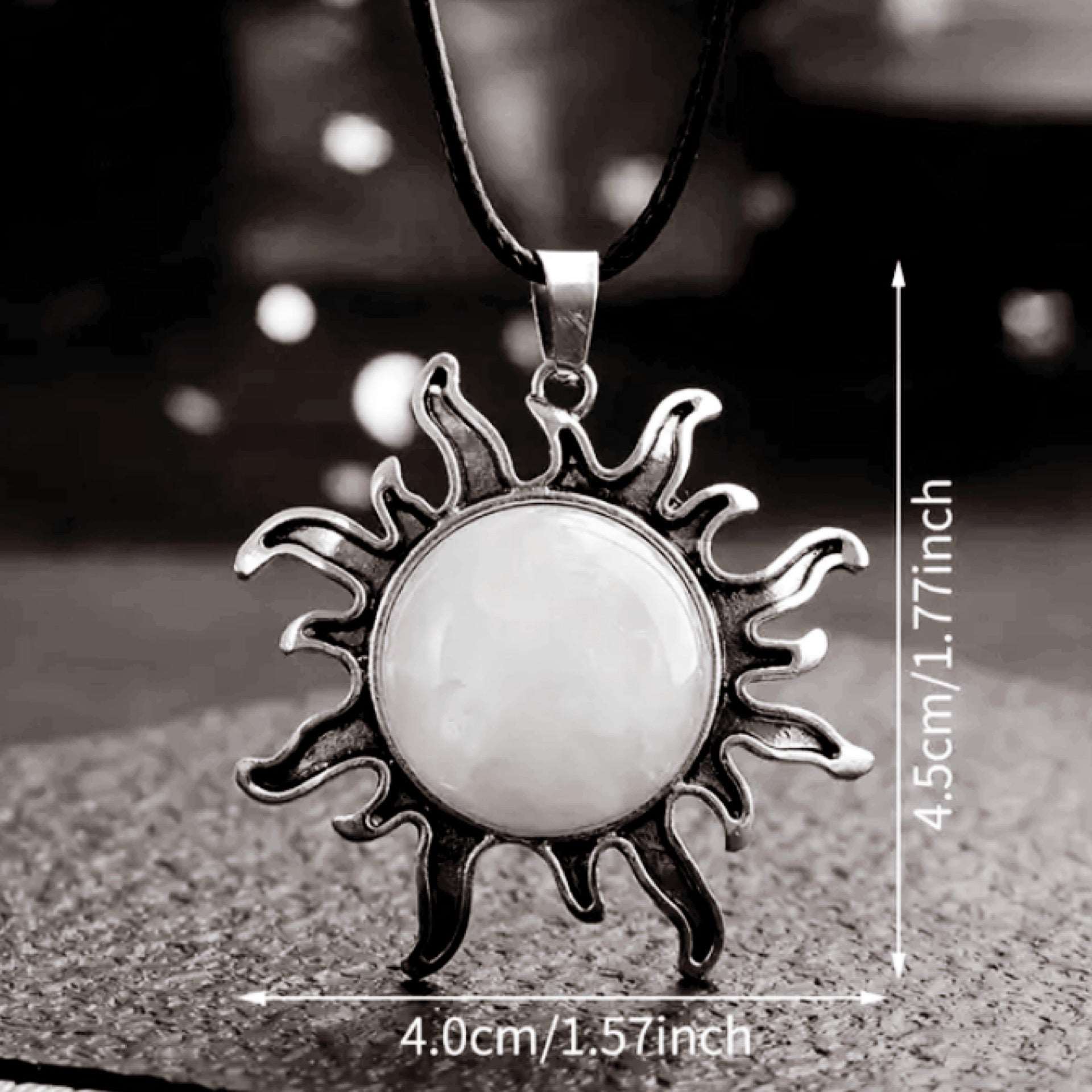 Opal Crystal Sun Pendant Necklace