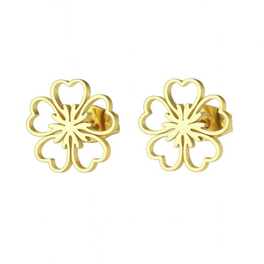 Tiny Gold Flower Cutout Stud Earrings
