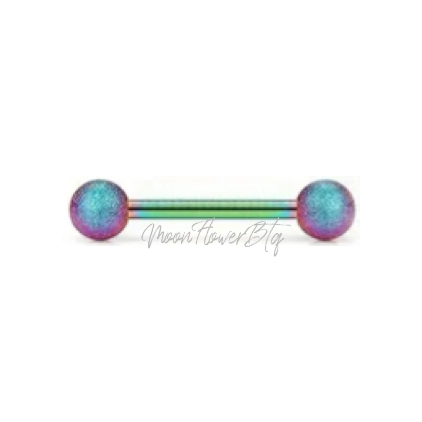 Rainbow Sandblast Tongue Ring