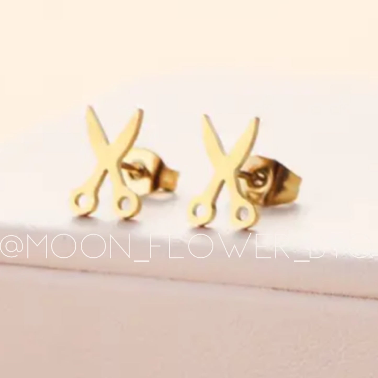 Tiny Gold Scissors Stud Earrings