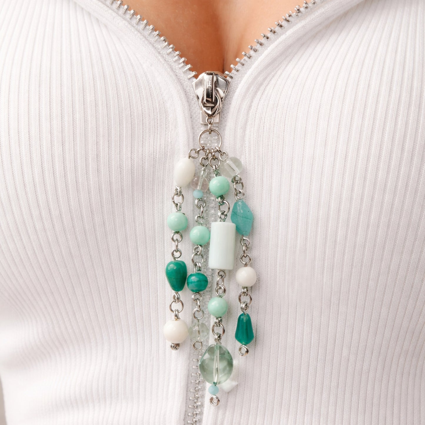 Mint Green Beaded Charm | Keychain Bag Lippie Charm Zipper Pull