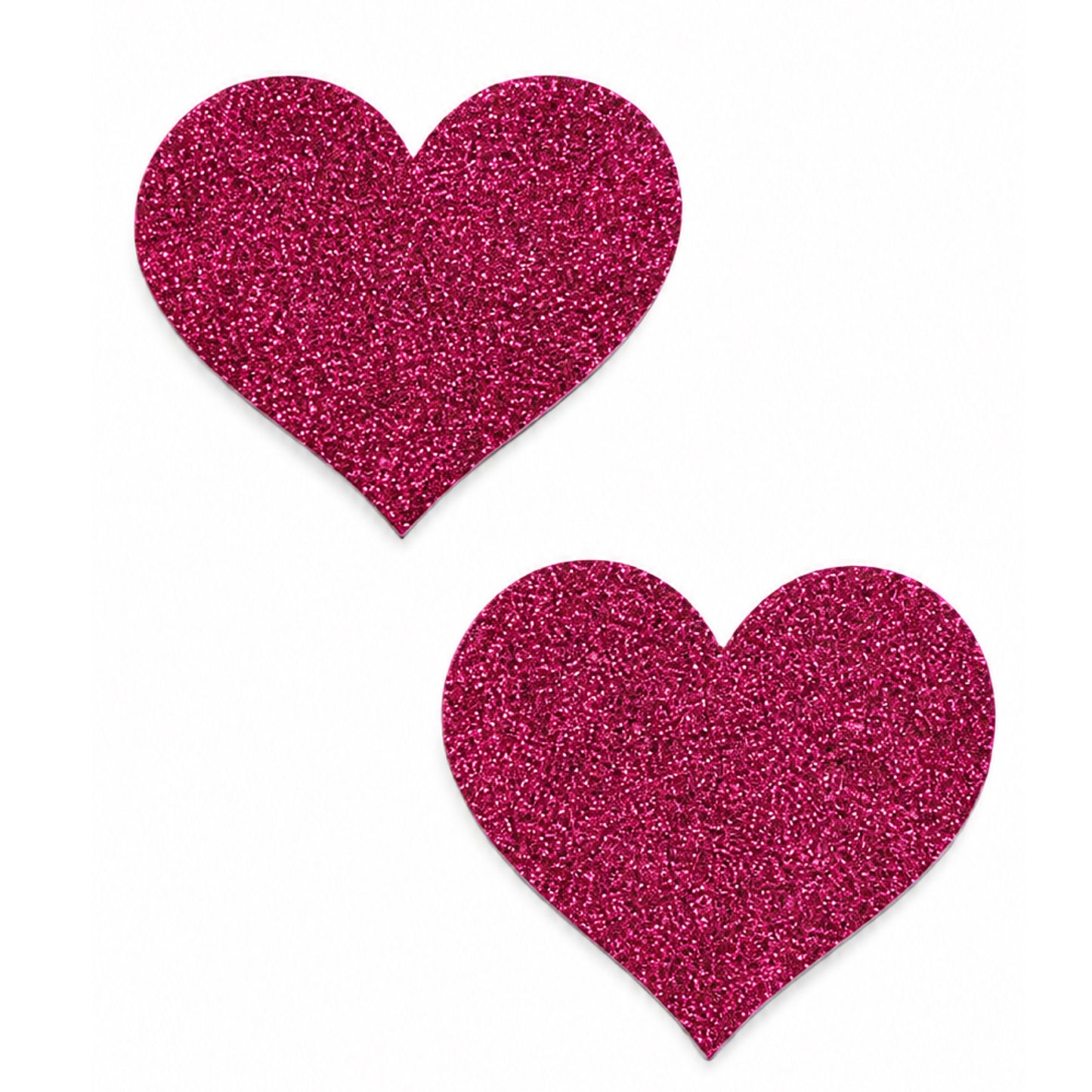 Hot Pink Glitter Heart Adhesive Nipple Covers