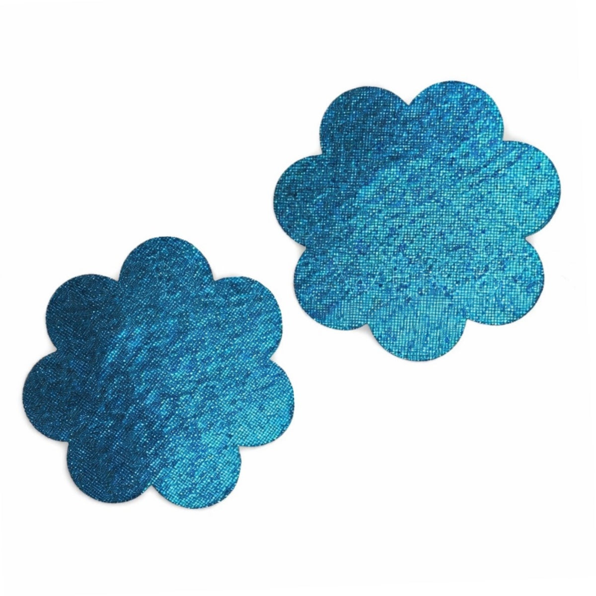 Blue Iridescent Flower Nipple Pasties