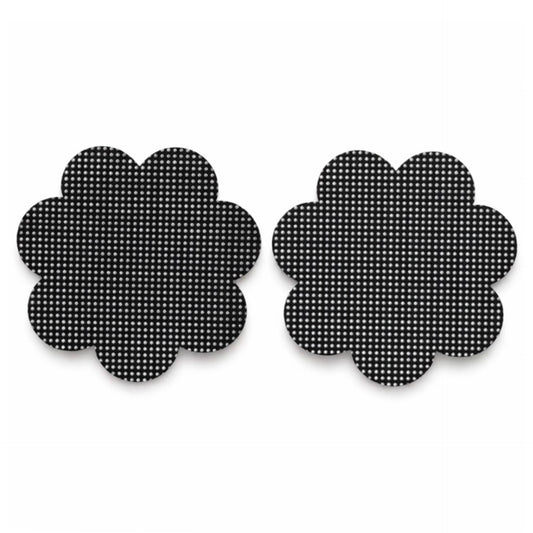 Black Silver Dot Flower Nipple Pasties
