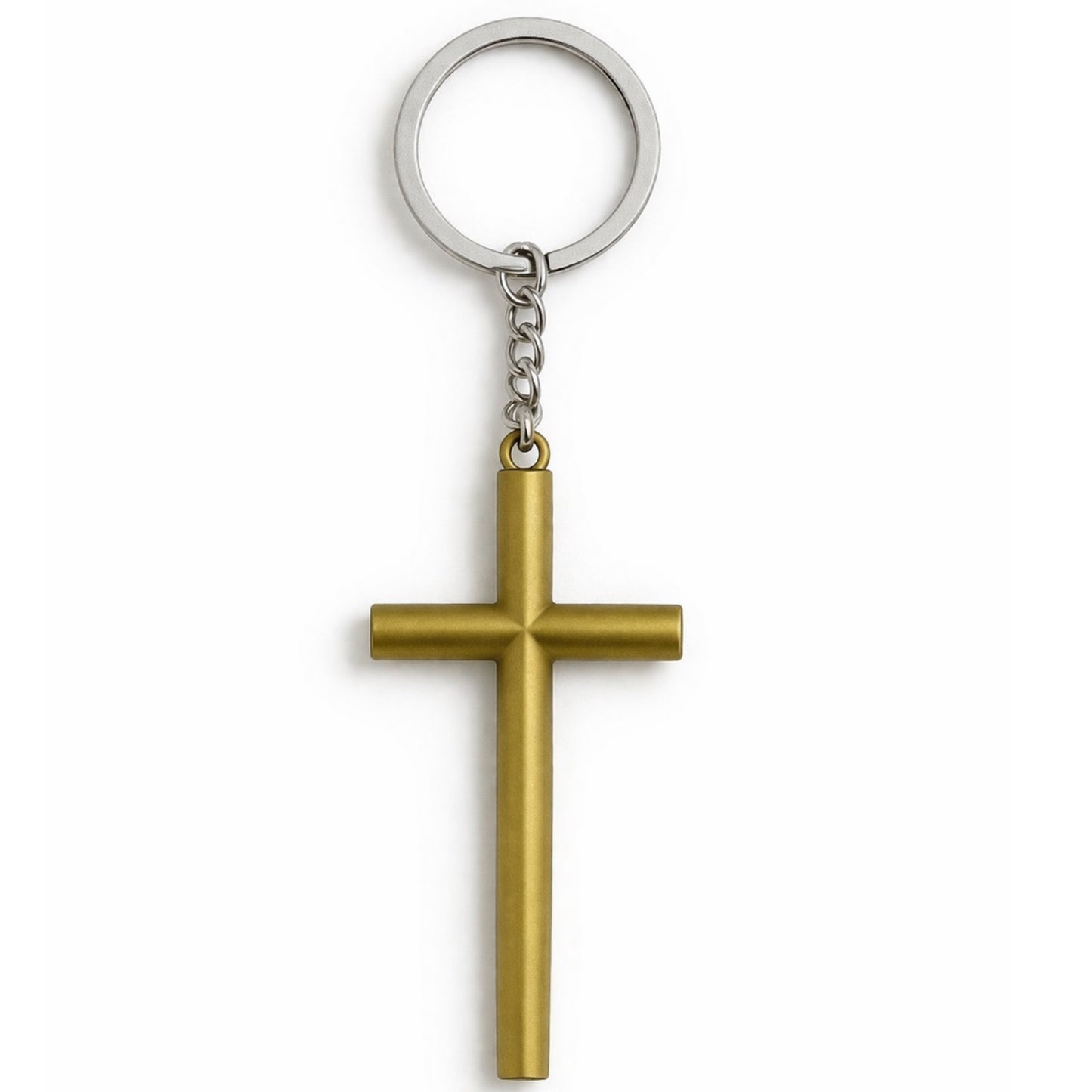 Large Gold Cross Keychain | Statement Key Ring