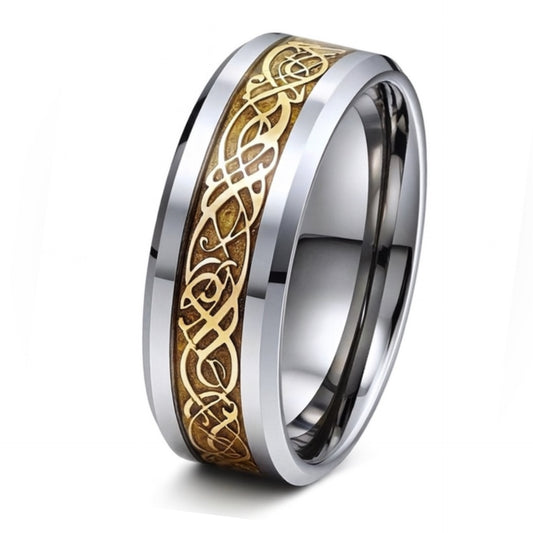 Celtic Knot Band Ring - Stainless Steel Silver Gold Tone