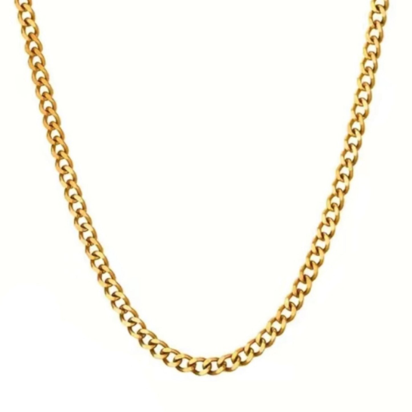 Gold Curb Chain Necklace